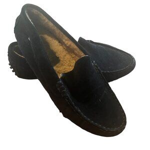 M. Gemi Felize Suede Black Shearling Lined Drivers / Loafers 38.5
